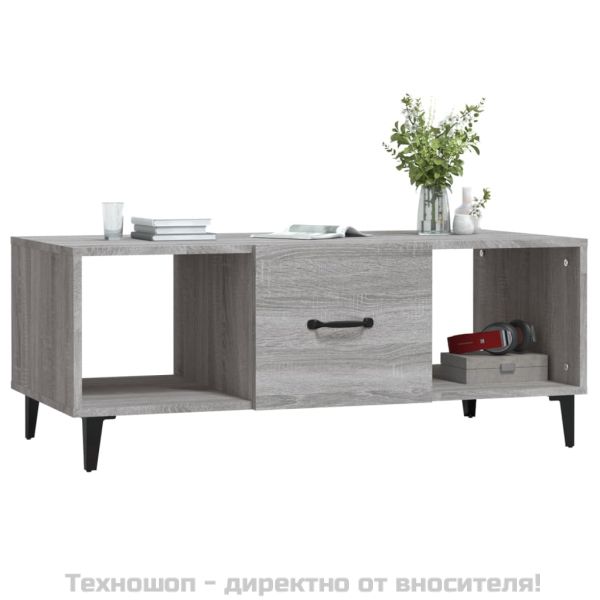 Кафе маса, сив сонома, 102x50x40 см, инженерно дърво