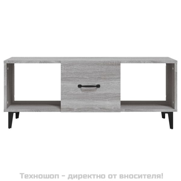 Кафе маса, сив сонома, 102x50x40 см, инженерно дърво