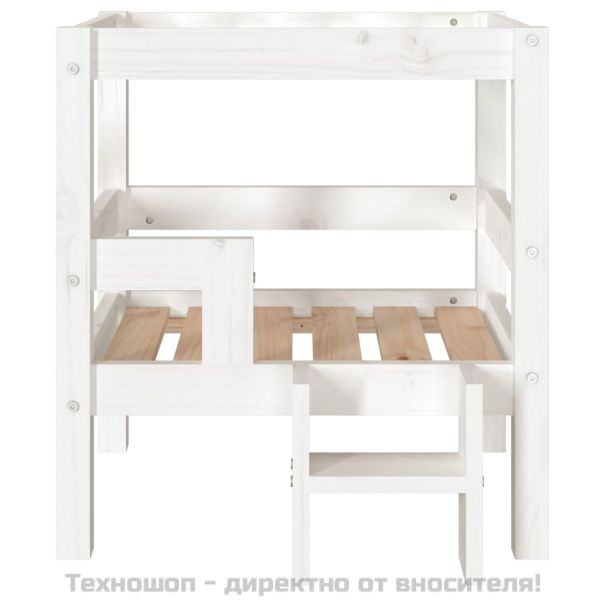 Кучешко легло, бяло, 55,5x53,5x60 см, борова дървесина масив