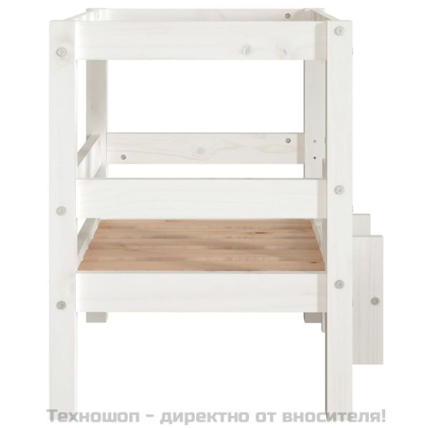 Кучешко легло, бяло, 55,5x53,5x60 см, борова дървесина масив