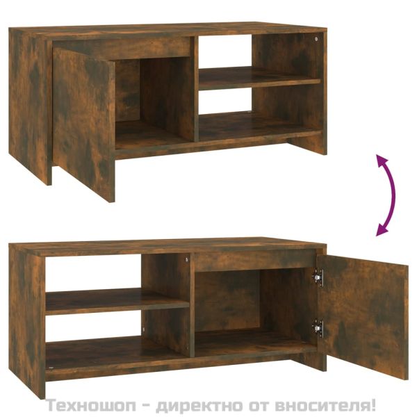 Кафе маса, опушен дъб, 102x50x45 см, инженерно дърво