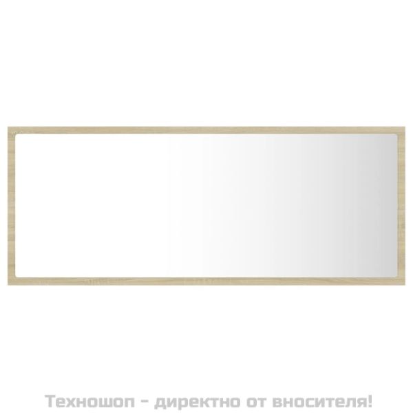LED огледало за баня, дъб сонома, 100x8,5x37 см, акрил