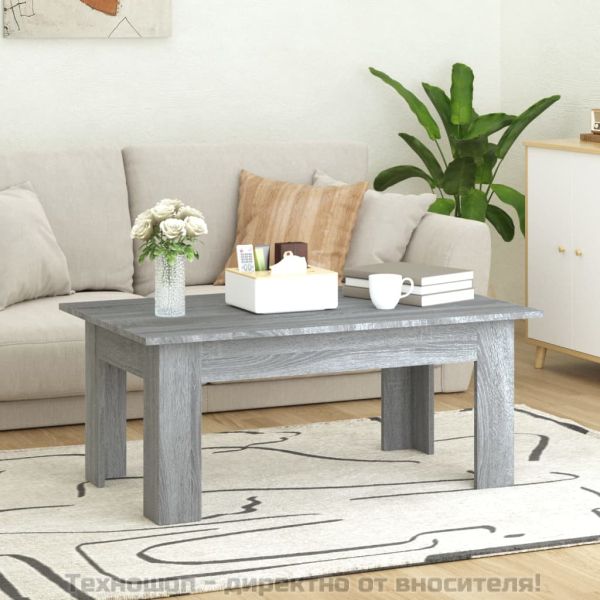 Кафе маса, сив сонома, 100x60x42 см, инженерно дърво