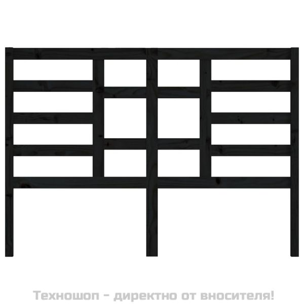Горна табла за легло, черна, 166x4x104 см, бор масив