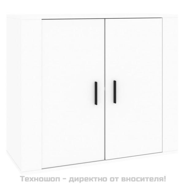 Сайдборд, бял, 80x33x70 см, инженерно дърво