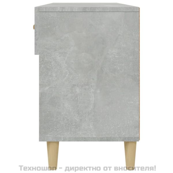 Шкаф за обувки, бетонно сив, 102x35x55 см, инженерно дърво