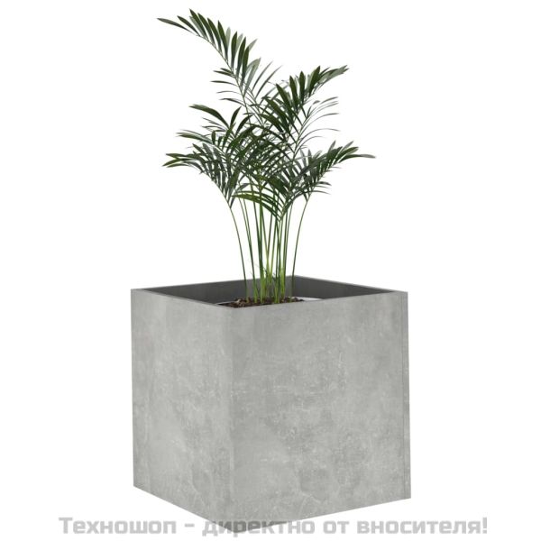 Плантерна кутия, бетонно сива, 40x40x40 см, инженерно дърво