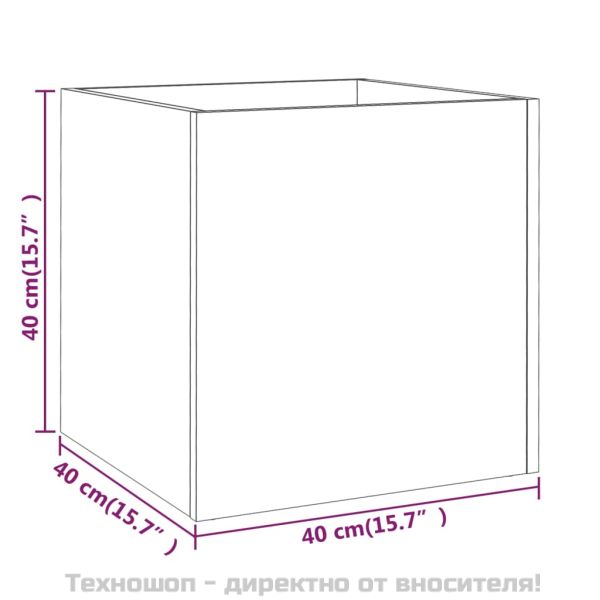 Плантерна кутия, бетонно сива, 40x40x40 см, инженерно дърво