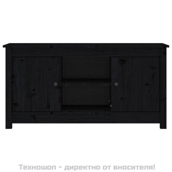ТВ шкаф, черен, 103x36,5x52 см, бор масив