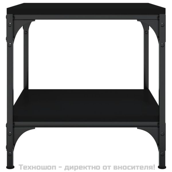 Странична маса, черна, 40x40x40 см, инженерно дърво