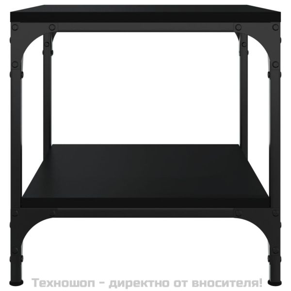 Странична маса, черна, 40x40x40 см, инженерно дърво