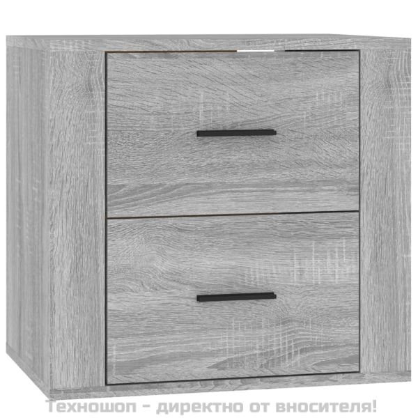 Нощно шкафче за стенен монтаж, сив сонома, 50x36x47 см