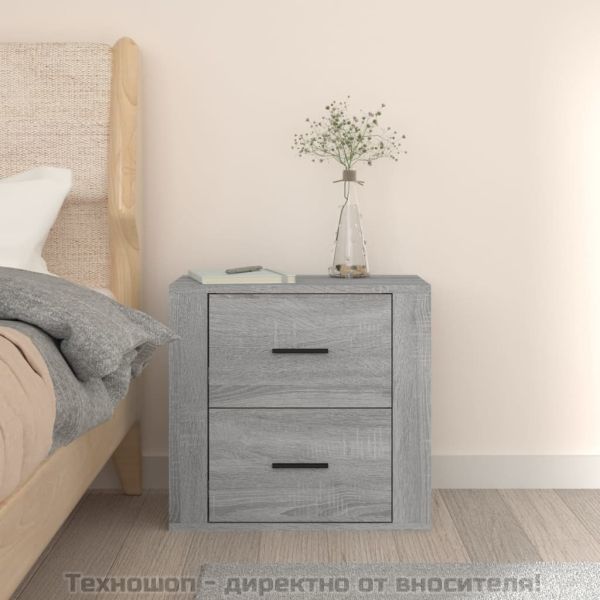 Нощно шкафче за стенен монтаж, сив сонома, 50x36x47 см