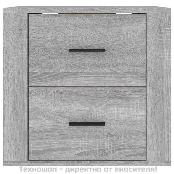 Нощно шкафче за стенен монтаж, сив сонома, 50x36x47 см