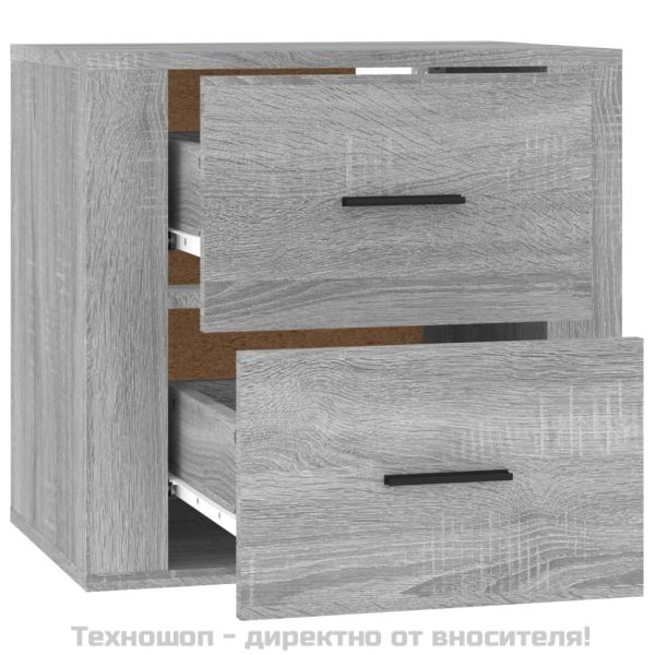 Нощно шкафче за стенен монтаж, сив сонома, 50x36x47 см