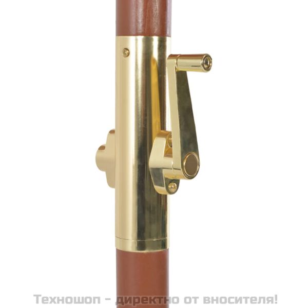 Градински чадър с дървен прът, 300 см, антрацит