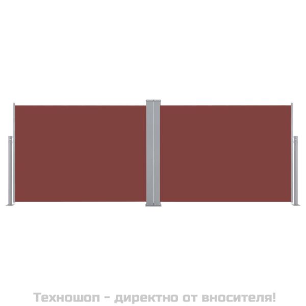 Прибираща се странична тента, кафява, 120x1000 см