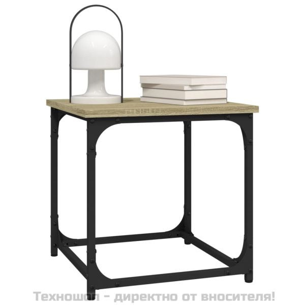 Странична маса, Дъб сонома, 40x40x40 см, инженерно дърво