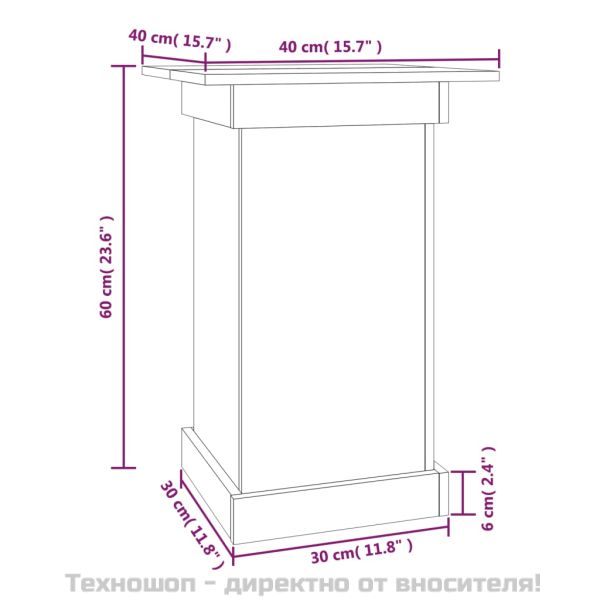 Поставка за цветя, меденокафява, 40x40x60 см, бор масив