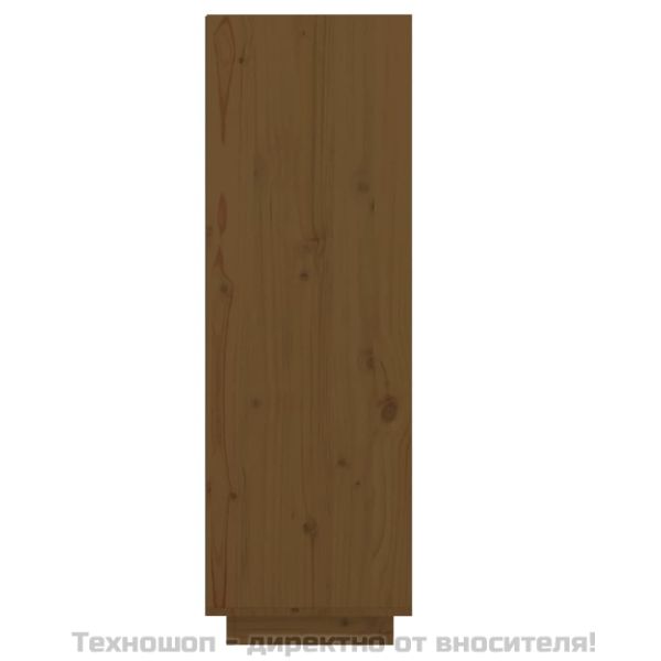 Шкаф за обувки, меденокафяв, 30x34x105 см, бор масив