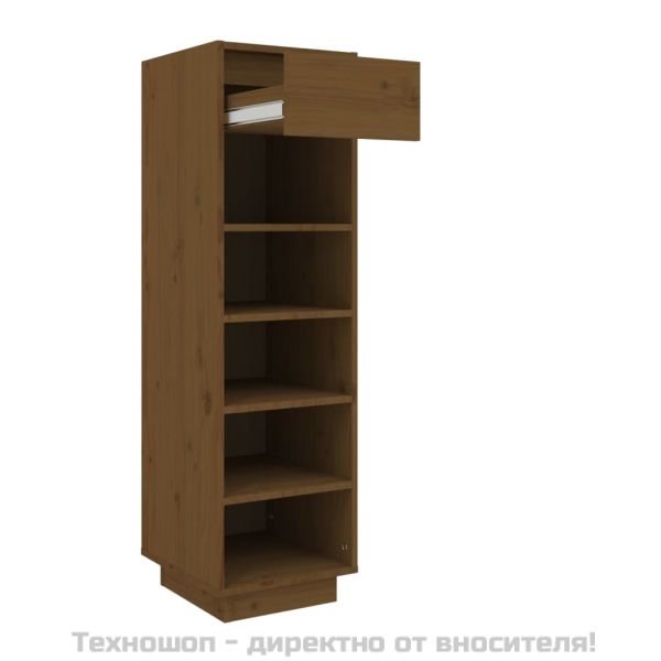 Шкаф за обувки, меденокафяв, 30x34x105 см, бор масив