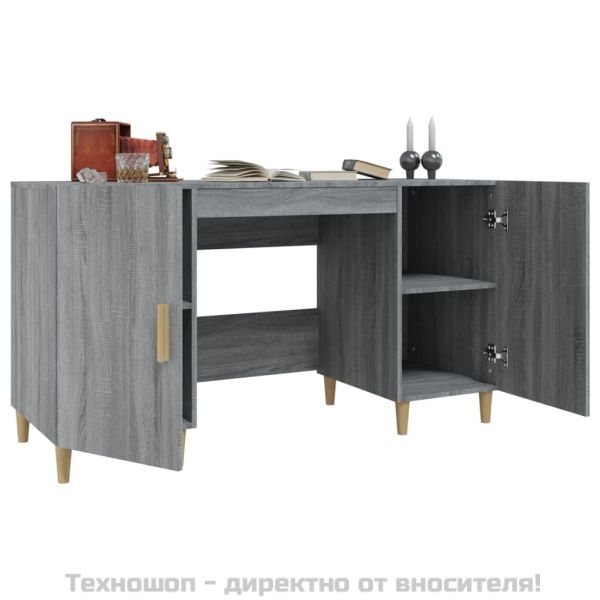 Бюро, сив сонома, 140x50x75 см, инженерно дърво