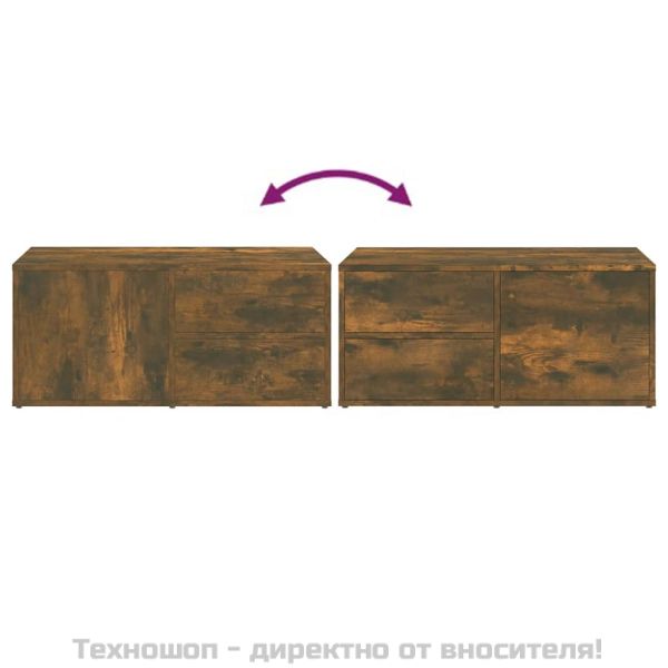 ТВ шкаф, опушен дъб, 80x34x36 см, инженерно дърво