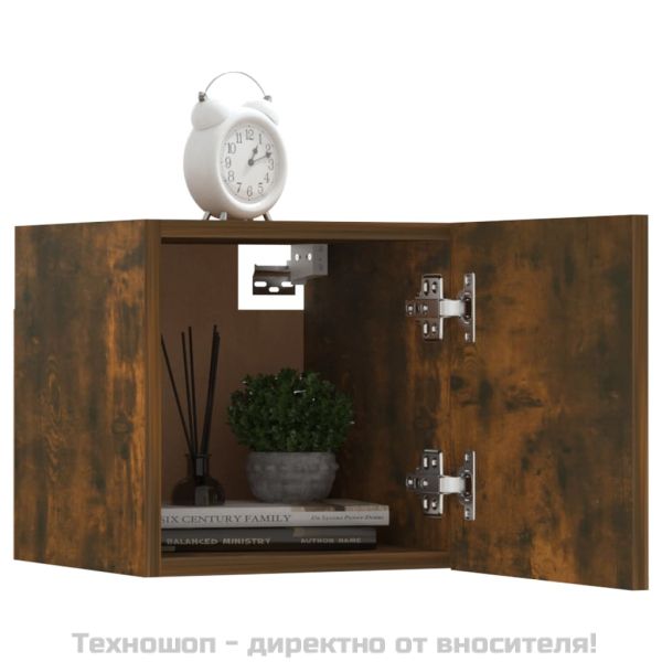 Стенен ТВ шкаф, опушен дъб, 30,5x30x30 см