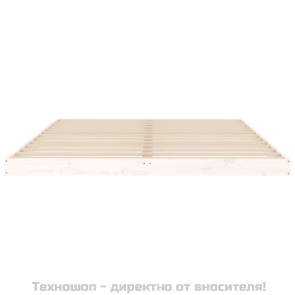 Рамка за легло, бяла, 150x200 cм, King Size, бор масив
