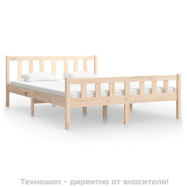 Рамка за легло, дърво масив, 120x190 см, Small Double