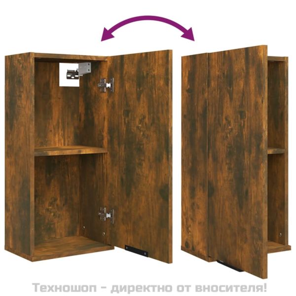 Шкаф за баня за стенен монтаж, опушен дъб, 32x20x67 см