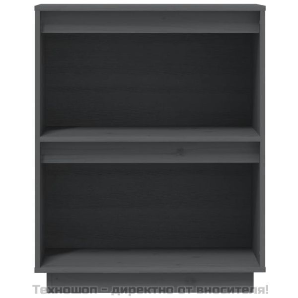 Конзолен шкаф, сив, 60x34x75 см, бор масив