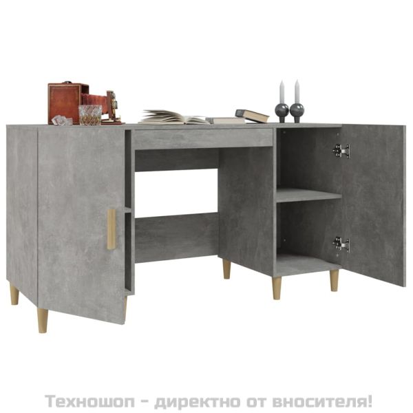 Бюро, бетонно сиво, 140x50x75 см, инженерно дърво