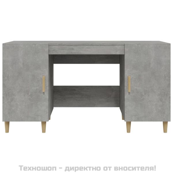 Бюро, бетонно сиво, 140x50x75 см, инженерно дърво