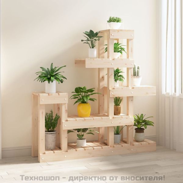 Поставка за цветя, 92x25x97 см, бор масив