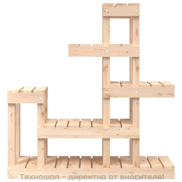 Поставка за цветя, 92x25x97 см, бор масив