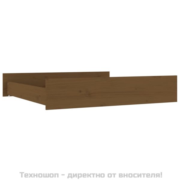 Чекмеджета за легло, 2 бр, меденокафяви, борово дърво масив