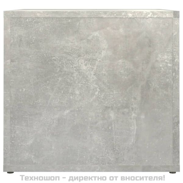 Нощна масичка, бетонно сива, 41x40x36 см, инженерно дърво