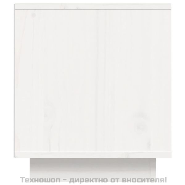 ТВ шкаф, бял, 80x35x40,5 см, бор масив