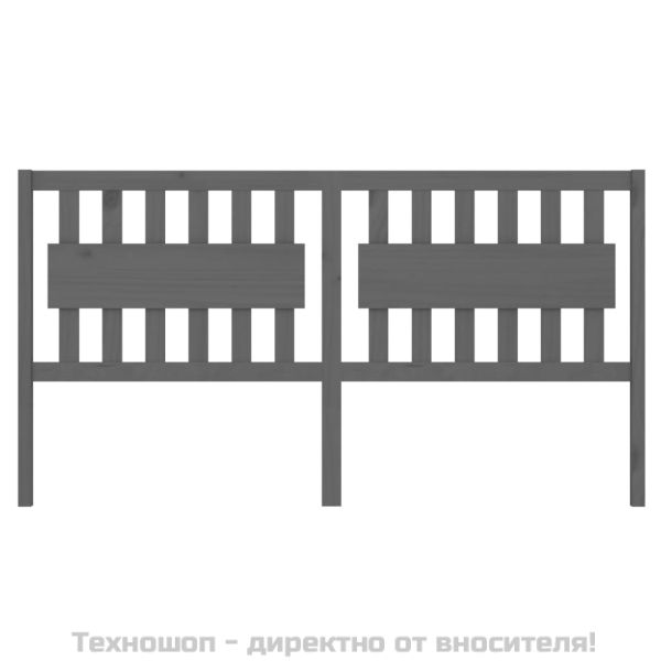 Горна табла за легло, сива, 125,5x4x100 см, бор масив