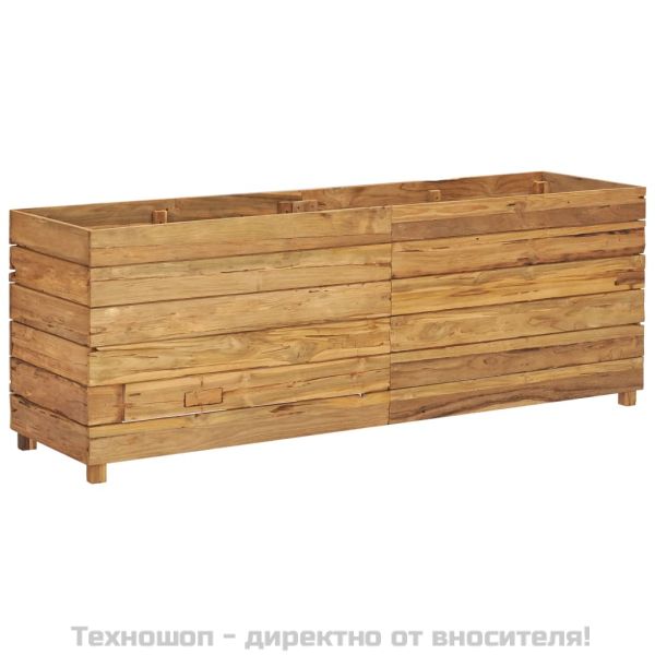 Повдигната леха 150x40x55 см рециклирано тиково дърво и стомана