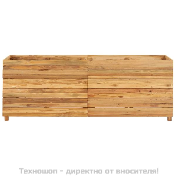Повдигната леха 150x40x55 см рециклирано тиково дърво и стомана