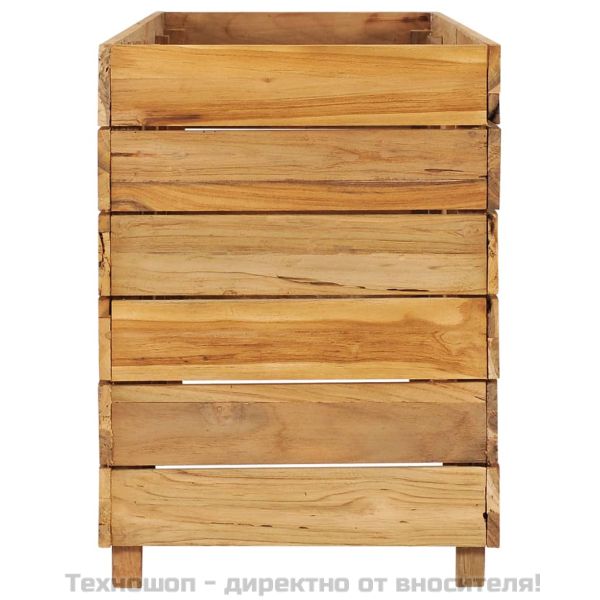 Повдигната леха 150x40x55 см рециклирано тиково дърво и стомана