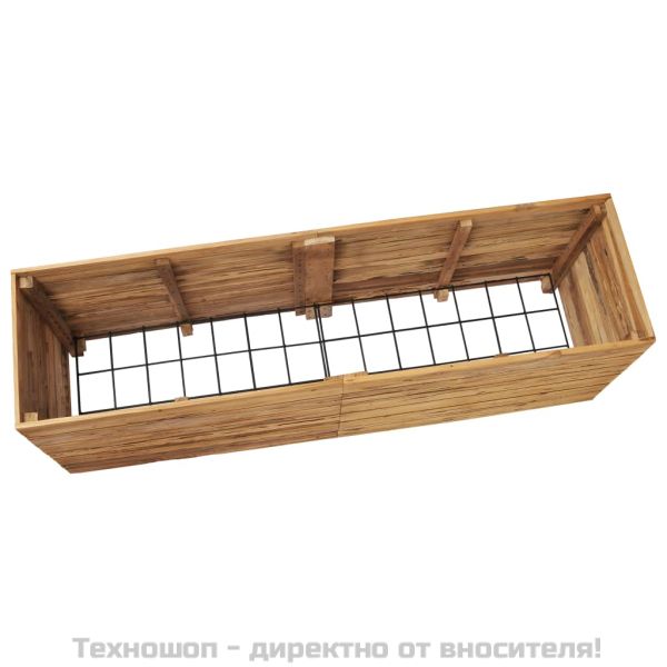 Повдигната леха 150x40x55 см рециклирано тиково дърво и стомана