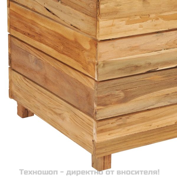 Повдигната леха 150x40x55 см рециклирано тиково дърво и стомана