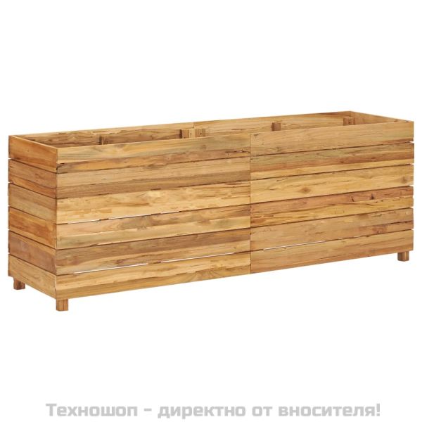 Повдигната леха 150x40x55 см рециклирано тиково дърво и стомана