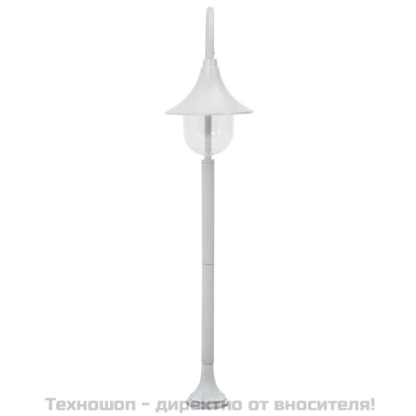 Градински стълб, E27, 120 см, алуминий, бял