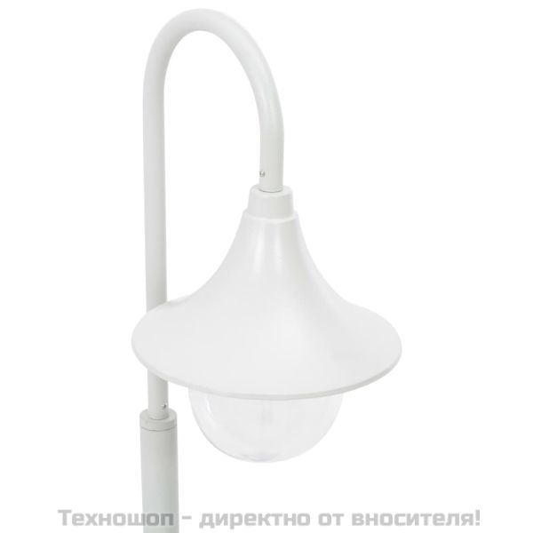 Градински стълб, E27, 120 см, алуминий, бял