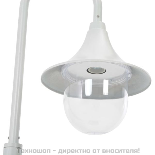 Градински стълб, E27, 120 см, алуминий, бял