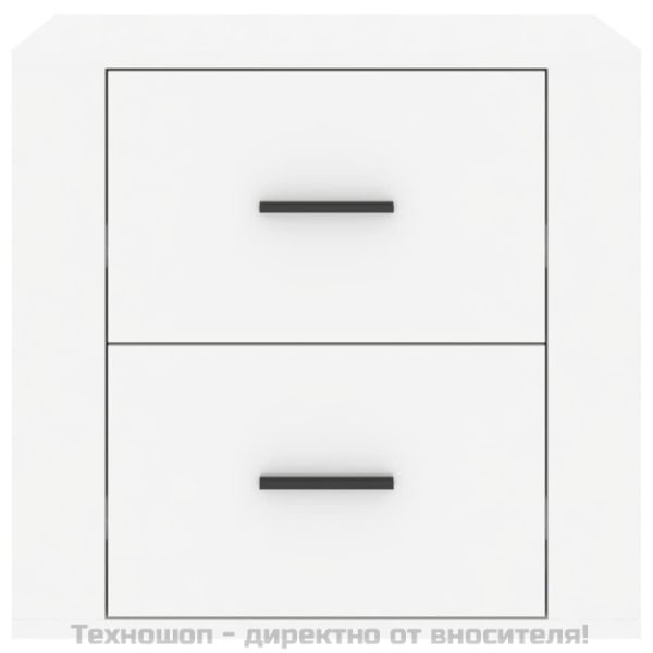 Нощно шкафче, бял гланц, 50x39x47 см
